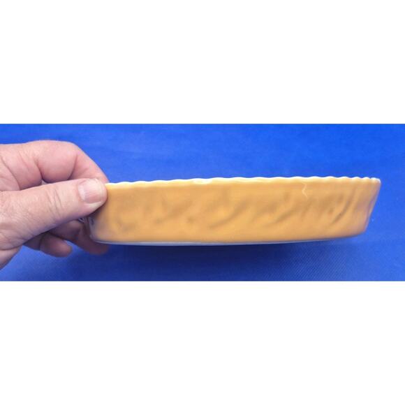 Valentina Oval Porcelain Baking Dish Orange White Italy 7.5x5" - Picture 5 of 9